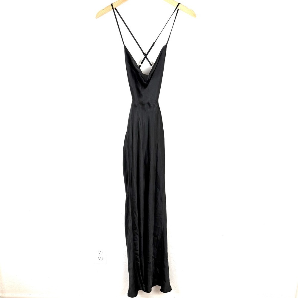 Shona Joy Thalia Bias Open Back Midi Dress Black - Picture 4 of 13